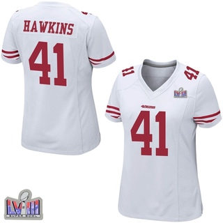 Game Tayler Hawkins Women's San Francisco 49ers Super Bowl LVIII Patch Jersey - White